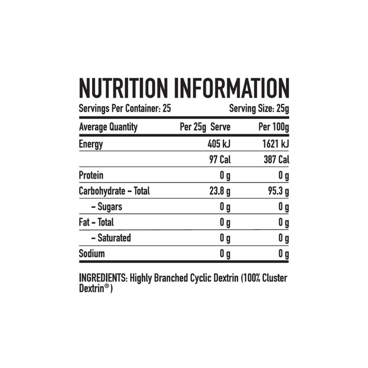 Trusted Nutrition 100% Cluster Nutrition Carbs